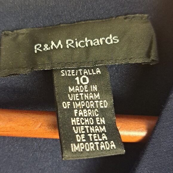 K&M Richards Navy Blue Long Gown Sequin Detail Sz 10 Mother of the Bride Prom - Picture 6 of 10